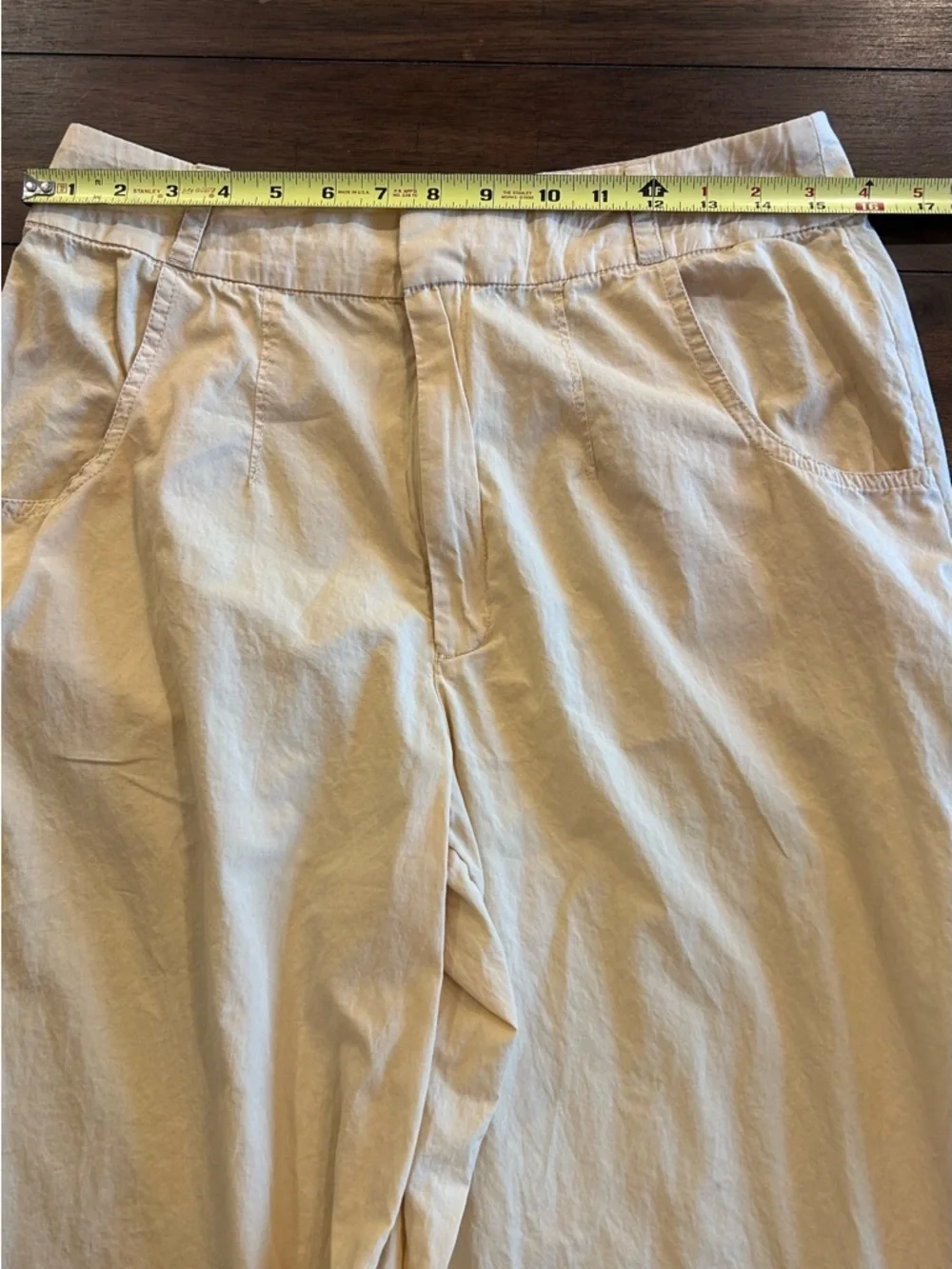Free People Menorca Crop Wide Leg Cotton Pants Size 12 Pale Yellow
